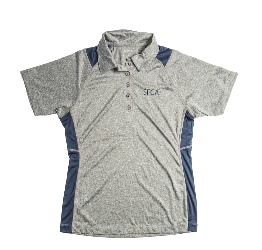 SFCA Ladies Dri Fit Heather/Navy Polo 6th-12th